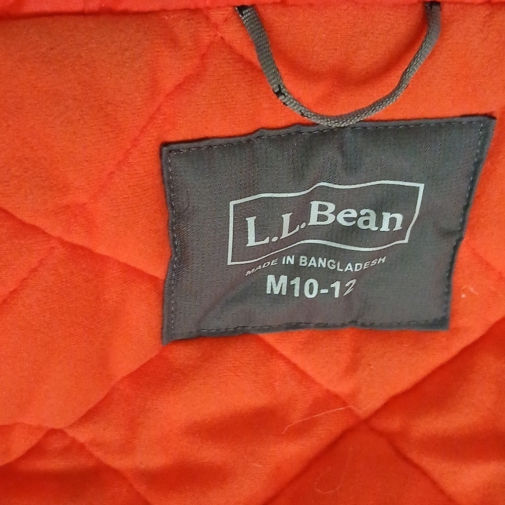 LL Bean Kids TEK Jacket Size M(10-12) Gray Hooded Lined - Picture 9 of 12